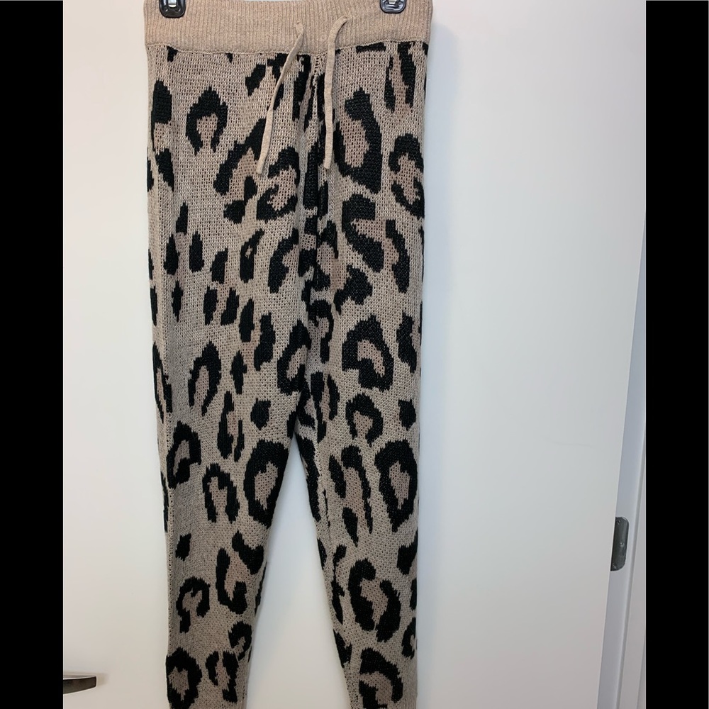Vici Dolls leopard knit joggers and hoodie set